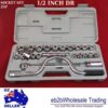 25 PCS SOCKET SET MM SAE 1/2" DR DRIVE RATCHET EXTENSION  SPARK PLUG HANDLE BAR