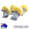 4X 6" Caster Castor WHITE NYLON Wheels heavy duty Swivel Brake load ALL WITH BRAKES