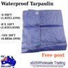 Blue Heavy Duty Tarpaulin Camping Poly Cover Waterproof Caravan Truck EYELET