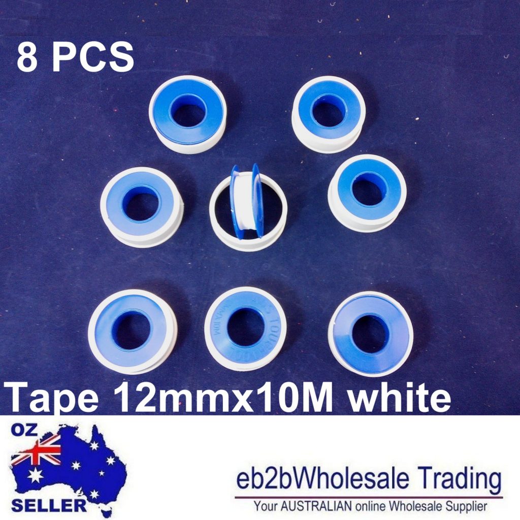 8Pcs Teflon Tape 12mmx10M white thread PTFE plumbing tape plumbers sealing water