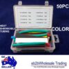50P Heat Shrink Tubing Shrinkable Tube Assortment Kit Sleeving Wrap Wire COLOR