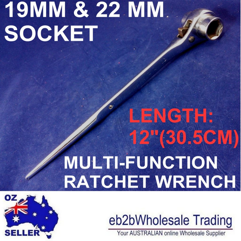 SPIKY TRIAL RATCHET WRENCH SOCKET AND HANDLE BAR 19MM X 22MM AUTO HEX