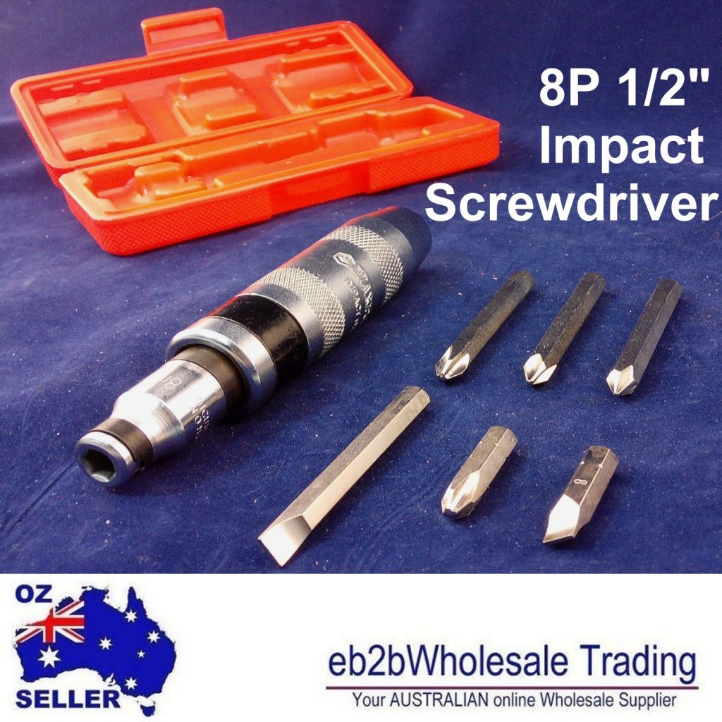 8P 1/2 Impact Screwdriver Flat Phillips Socket Adapter Hammer Left & Right Drive