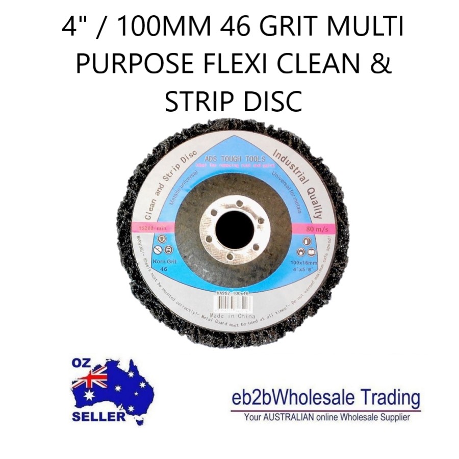 4″ / 100MM 46 Grit POLY STRIP DISC WHEEL PAINT RUST REMOVAL CLEAN MULTI GRINDER MULTI QTY